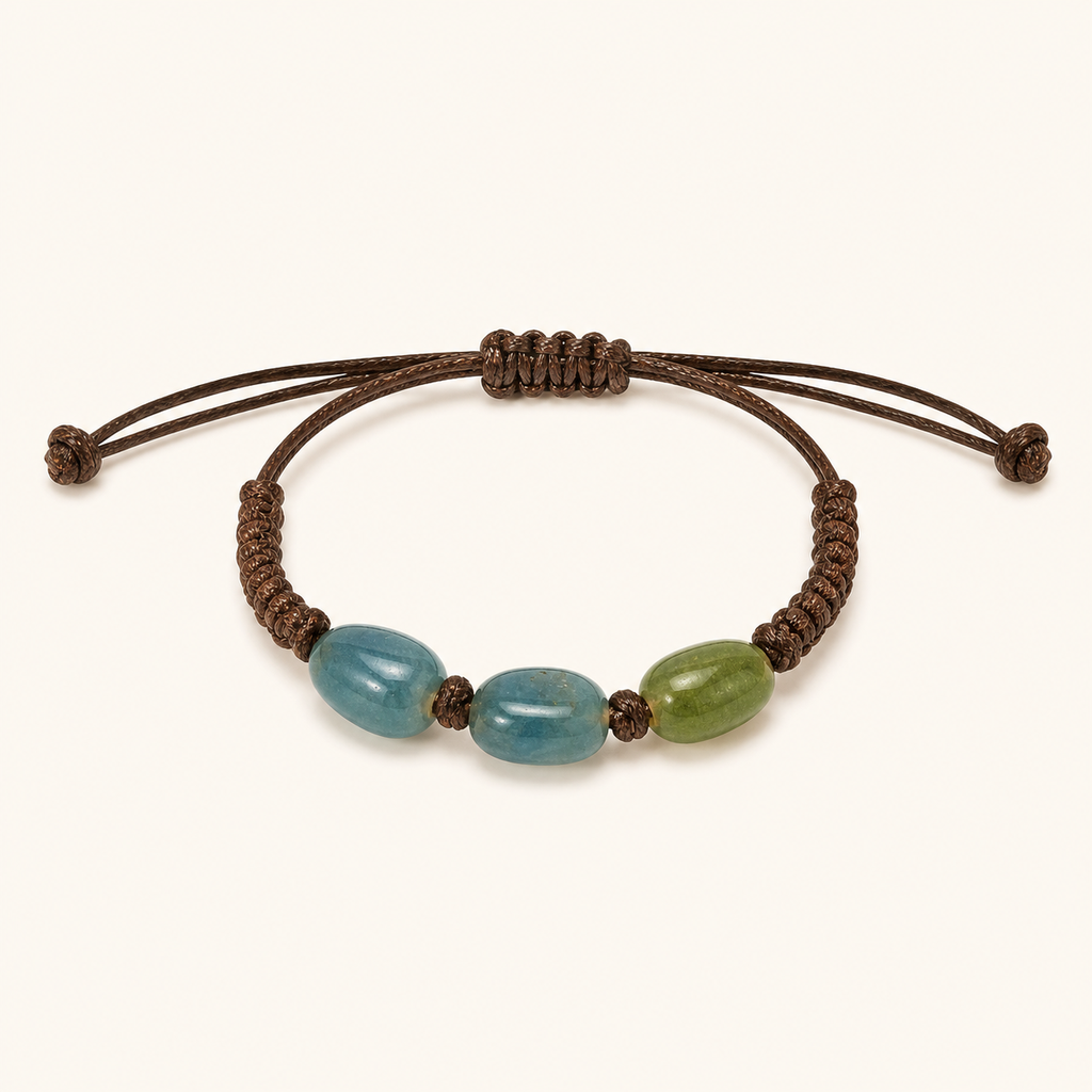 [Pulseras WEB] Pulsera de Hilo Piedras Azul y Verde
