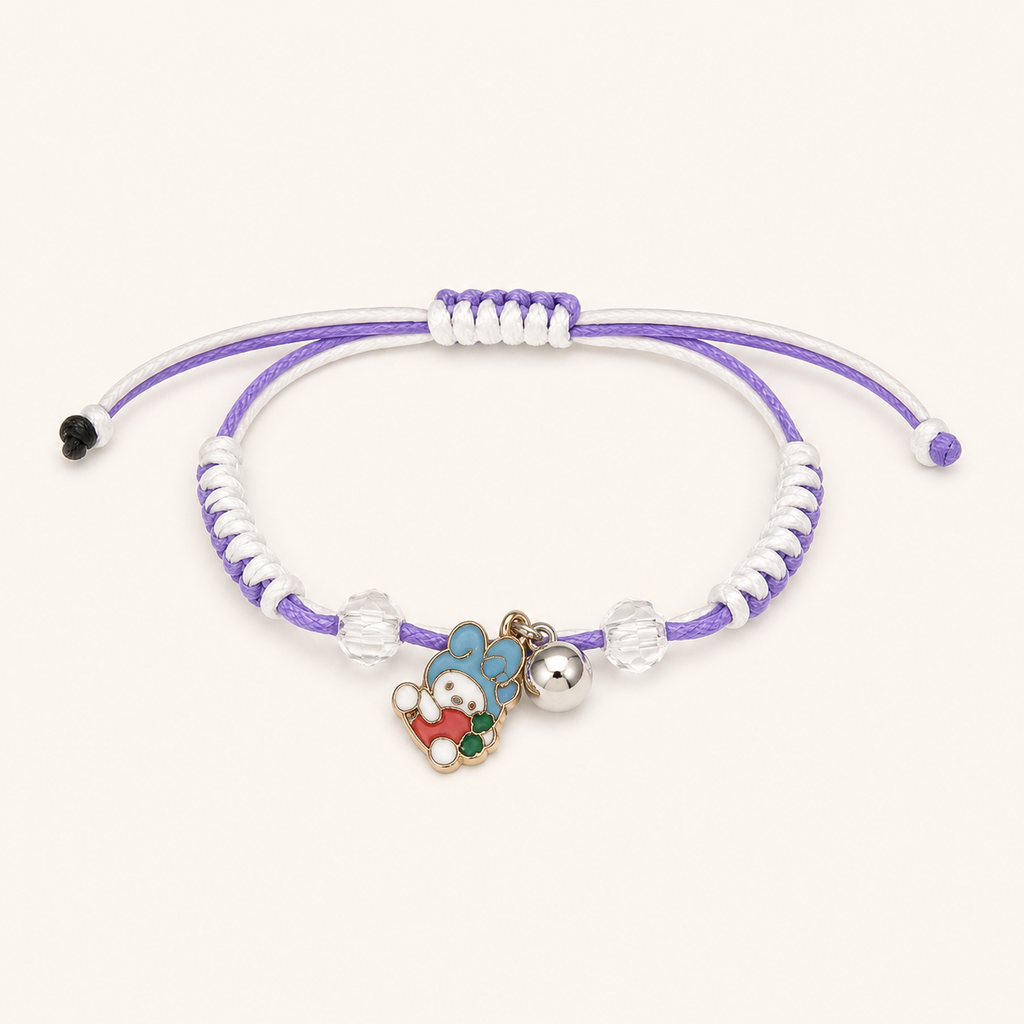 [Pulseras WEB] Pulsera de Hilo Conejito Lavanda