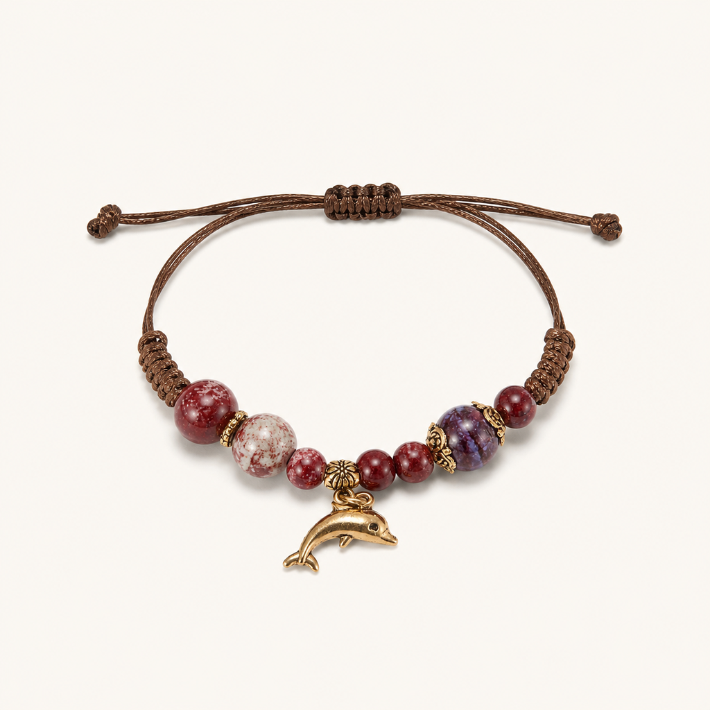 [Pulseras WEB] Pulsera de Hilo Delfín Amatista